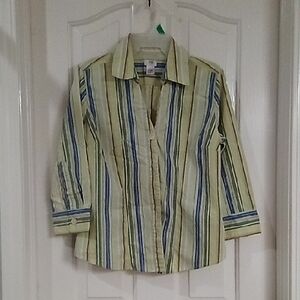 Bass Green and Blue Striped Button Down Shirt